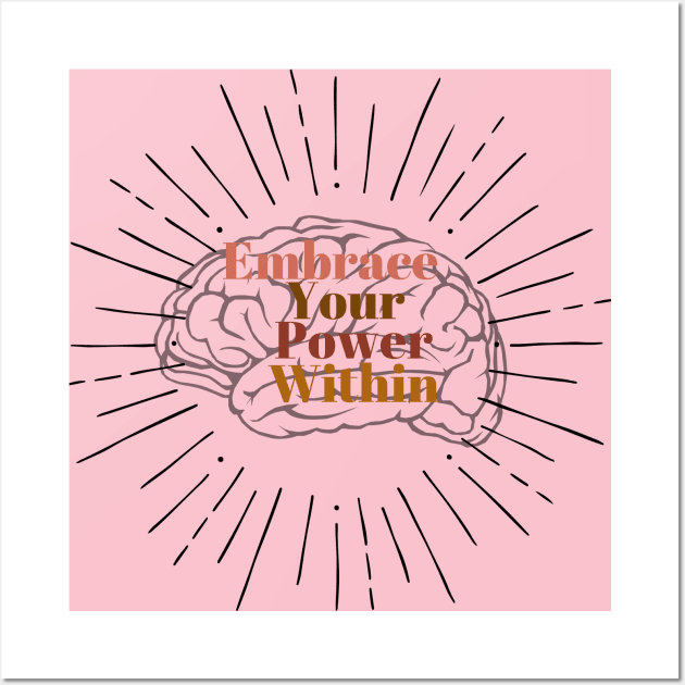 Empower Your Power Within | Brain with Sparks Design Wall Art by LavrnDesigns